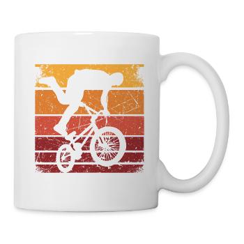 BMX Shirt Cycling Downhill Vintage Retro - Mug - white - Right