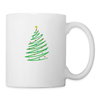 One Line Christmas Tree Christmas Xmas - Mug - white - Right