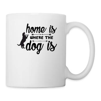La maison est l’endroit où se trouve le chien - Mug blanc - blanc - Droite