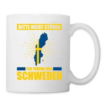 Bitte Nicht Stören Ich Träume Von Schweden - Tasse - Weiß - Rechts