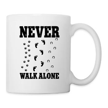 Ne jamais marcher seul Chien Cheval - Mug blanc - blanc - Droite
