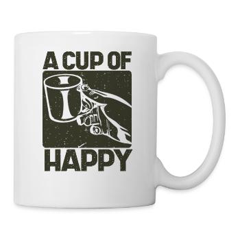 A cup of Happy Cappuccino Morning Coffee Drink - Mug - white - Right