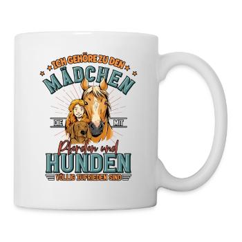Pferde Hunde - Tasse - Weiß - Rechts