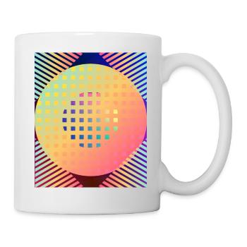 Moderne Kunst Grafik-Design 3 formen Linien Farben - Tasse - Weiß - Rechts