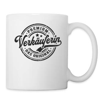 Verkäuferin Original Lustiges Kauffrau - Tasse - Weiß - Rechts