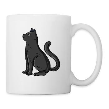 Schwarze Katze - Tasse - Weiß - Rechts