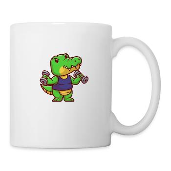 Training makes my day better, crocodile - Mug - white - Right