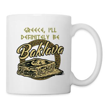 Griechische Mythologie und Griechisches Essen - Tasse - Weiß - Rechts