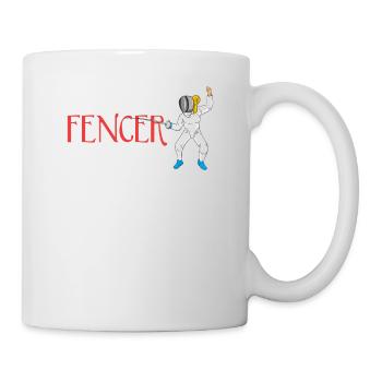 Funny Crazy Fencer Lady Combat Sports Fencing Pun - Mug - white - Right