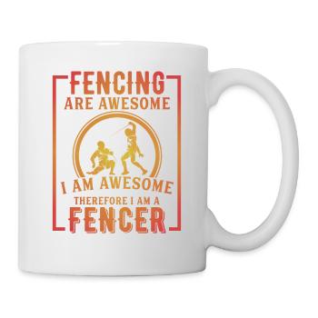 Drôle d’escrime sont impressionnants Jeu de mots de sport d’escrime - Mug blanc - blanc - Droite