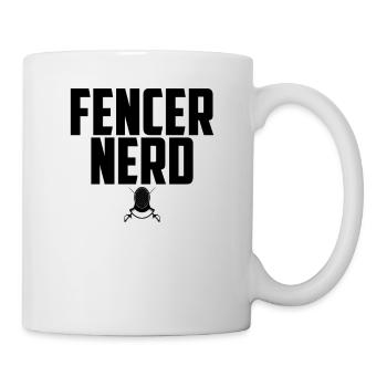 Fechter Nerd Lustige Kampf Säbel Schwertkunst Wortspiel - Tasse - Weiß - Rechts