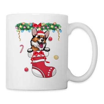 Noël - Mignon Cardigan Welsh Corgi Dog à Noël - Mug blanc - blanc - Droite