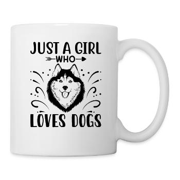 JUSTE UNE FILLE QUI AIME LES CHIENS - Mug blanc - blanc - Droite