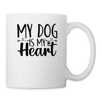 Mein Hund ist mein Herz - Tasse - Weiß - Rechts