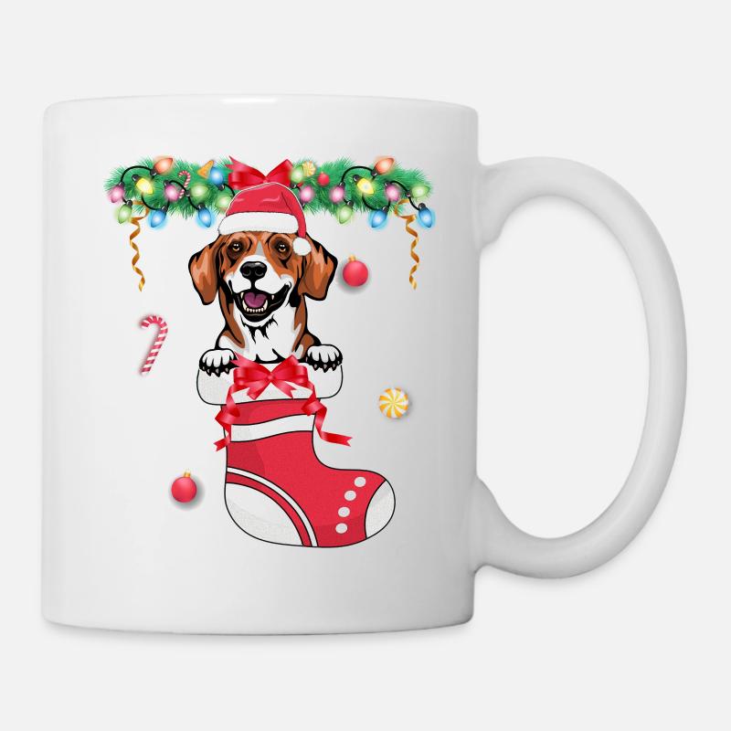 Noël - Mignon chien danois Dachsbracke à Noël St - Mug blanc - blanc