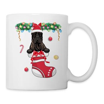 Drôle de Noël - Mignon Chien Presa Canario à Noël S - Mug blanc - blanc - Droite