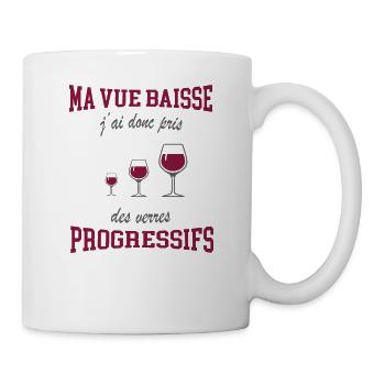 Ma vue baisse j'ai pris des verres progressifs - Mug blanc - blanc - Droite