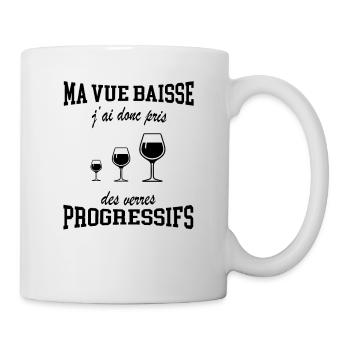 Vue qui baisse vin vieillesse cadeau humour - Mug blanc - blanc - Droite