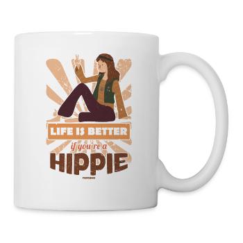 Das Leben als Hippie ist besser - Tasse - Weiß - Rechts