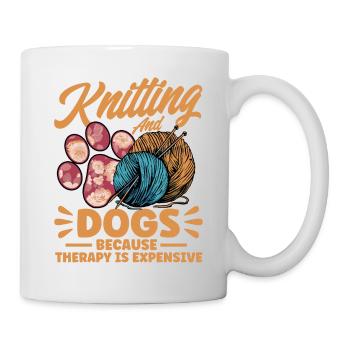 Knitting Yarn Knitting Knitting Fabric Gift - Mug - white - Right