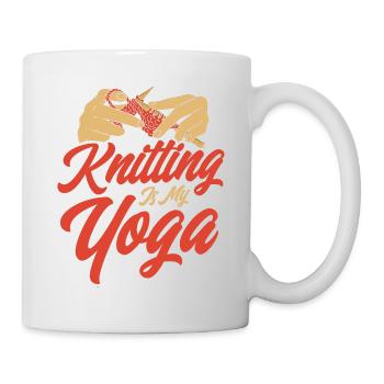 Yarn Knitting Knitting Knitting Fabric Gift - Mug - white - Right