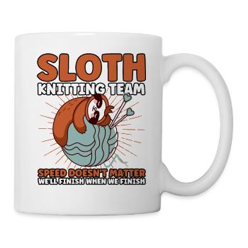 Yarn Knitting Knitting Knitting Fabric Gift - Mug - white - Right