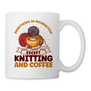 Knitting Yarn Knitting Knitting Fabric Gift - Mug - white - Right