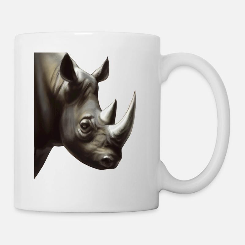 Mignon rhinocéros rhinocéros - Mug blanc - blanc