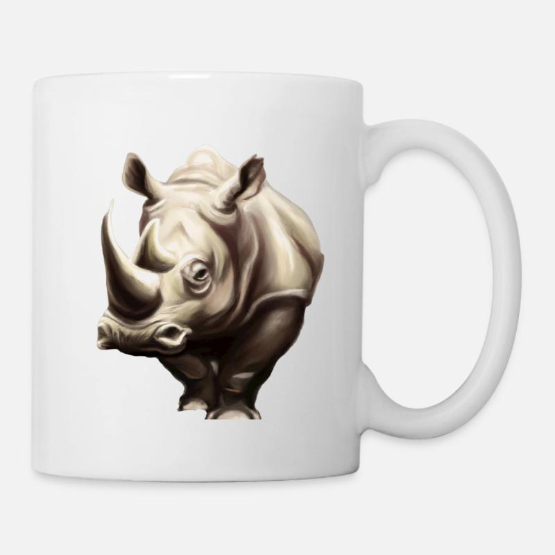 Mignon rhinocéros rhinocéros - Mug blanc - blanc