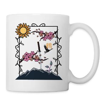 Katana dans le rocher - Mug blanc - blanc - Droite