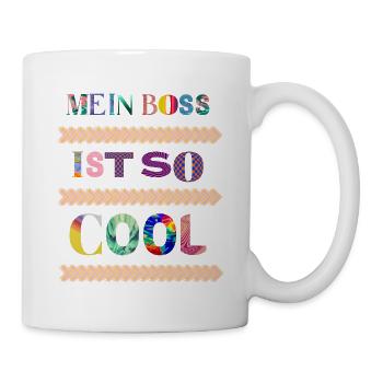 Ist so super, wenn man den coolsten Boss der Welt - Tasse - Weiß - Rechts