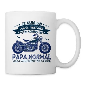 Papa motard V2 - Mug blanc - blanc - Droite