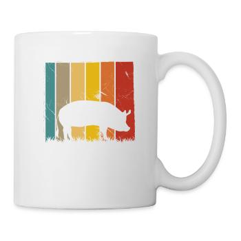 Pig Animal Retro Pet Farm Gift idea - Mug - white - Right