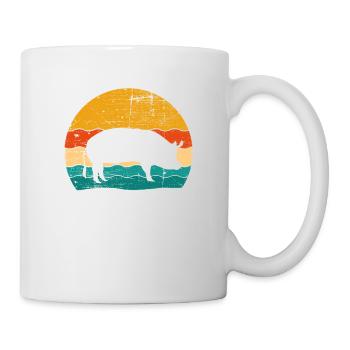 Pig Animal Retro Pet Farm Gift idea - Mug - white - Right