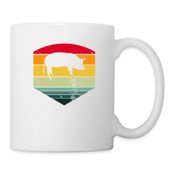 Pig Animal Retro Pet Farm Gift idea - Mug - white - Right