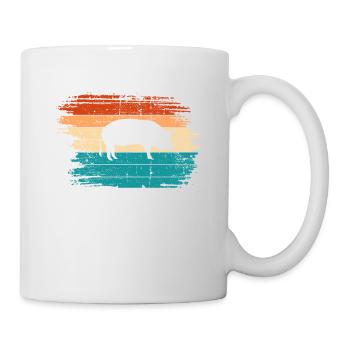 Pig Animal Retro Pet Farm Gift idea - Mug - white - Right