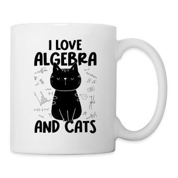 J’adore les maths et les chats - Algèbre - Mug blanc - blanc - Droite