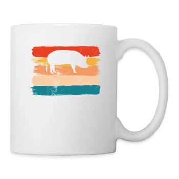Pig Animal Retro Pet Farm Gift idea - Mug - white - Right