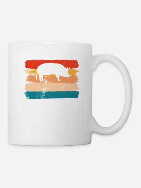 Pig Animal Retro Pet Farm Gift idea - Tasse - Weiß