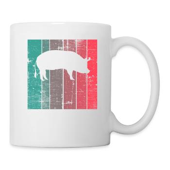 Pig Animal Retro Pet Farm Gift idea - Mug - white - Right