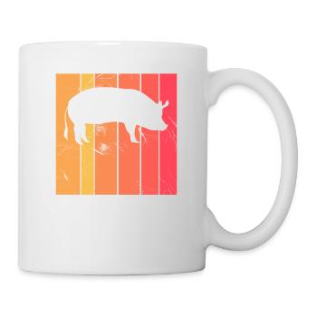 Pig Animal Retro Pet Farm Idée cadeau - Mug blanc - blanc - Droite