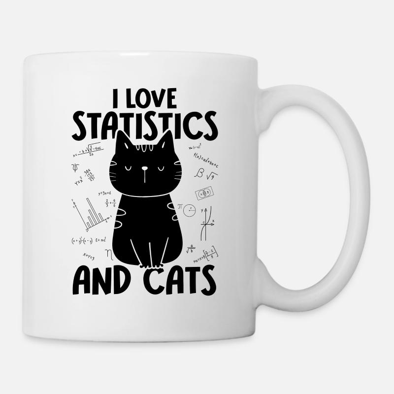 J’aime les chats - Statistiques - Mug blanc - blanc