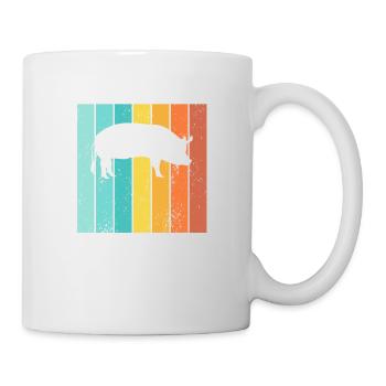Pig Animal Retro Pet Farm Idée cadeau - Mug blanc - blanc - Droite