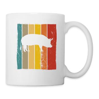 Pig Animal Retro Pet Farm Gift idea - Mug - white - Right