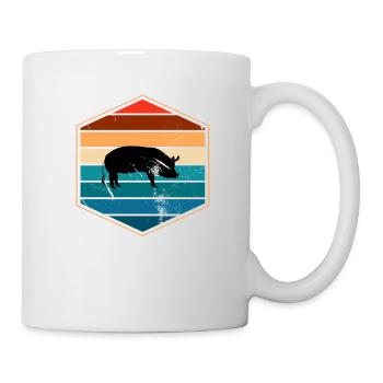Pig Animal Retro Pet Farm Gift idea - Mug - white - Right