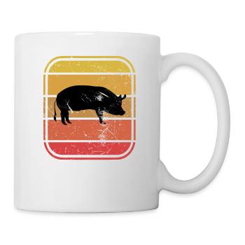 Pig Animal Retro Pet Farm Gift idea - Mug - white - Right