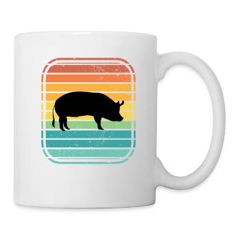 Pig Animal Retro Pet Farm Gift idea - Mug - white - Right
