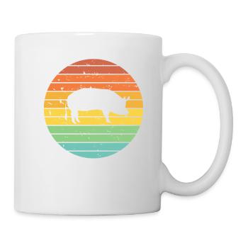 Pig Animal Retro Pet Farm Idée cadeau - Mug blanc - blanc - Droite