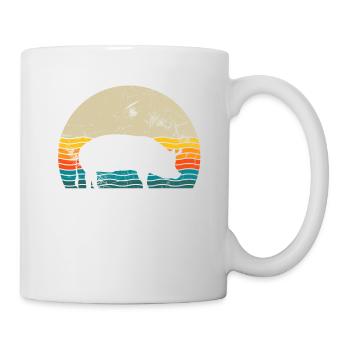 Pig Animal Retro Pet Farm Gift idea - Mug - white - Right
