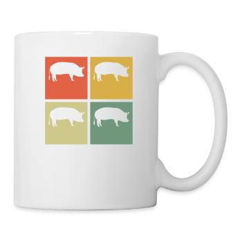 Pig Animal Retro Pet Farm Gift idea - Mug - white - Right